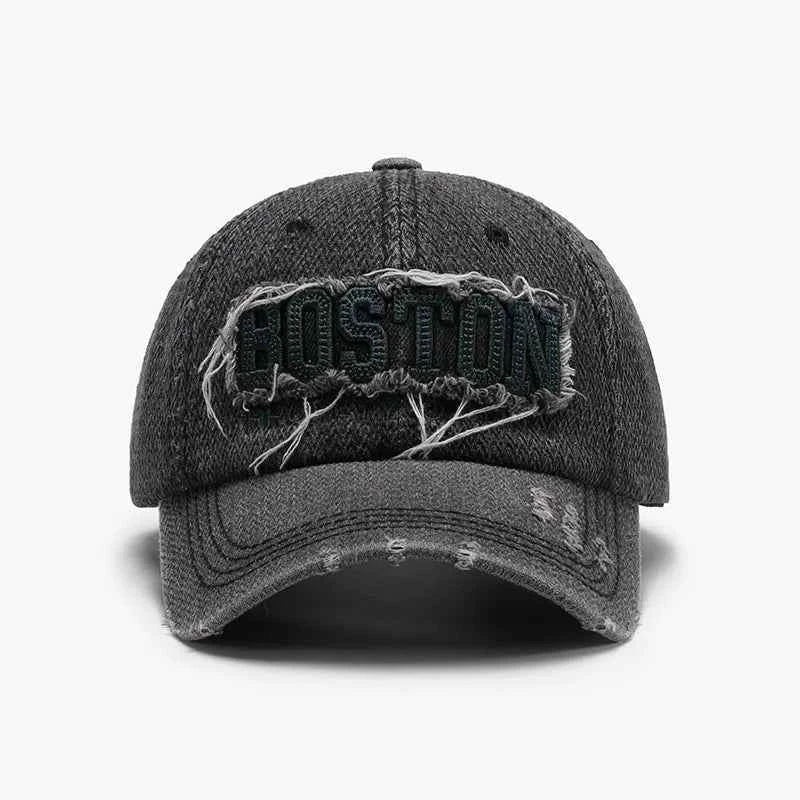 Adjustable Cotton Baseball Cap with Letter Design.
