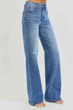 RISEN Plus Size High Rise Wide Leg Jeans with Tummy Control.