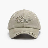 Embroidered Letter Cotton Baseball Cap.