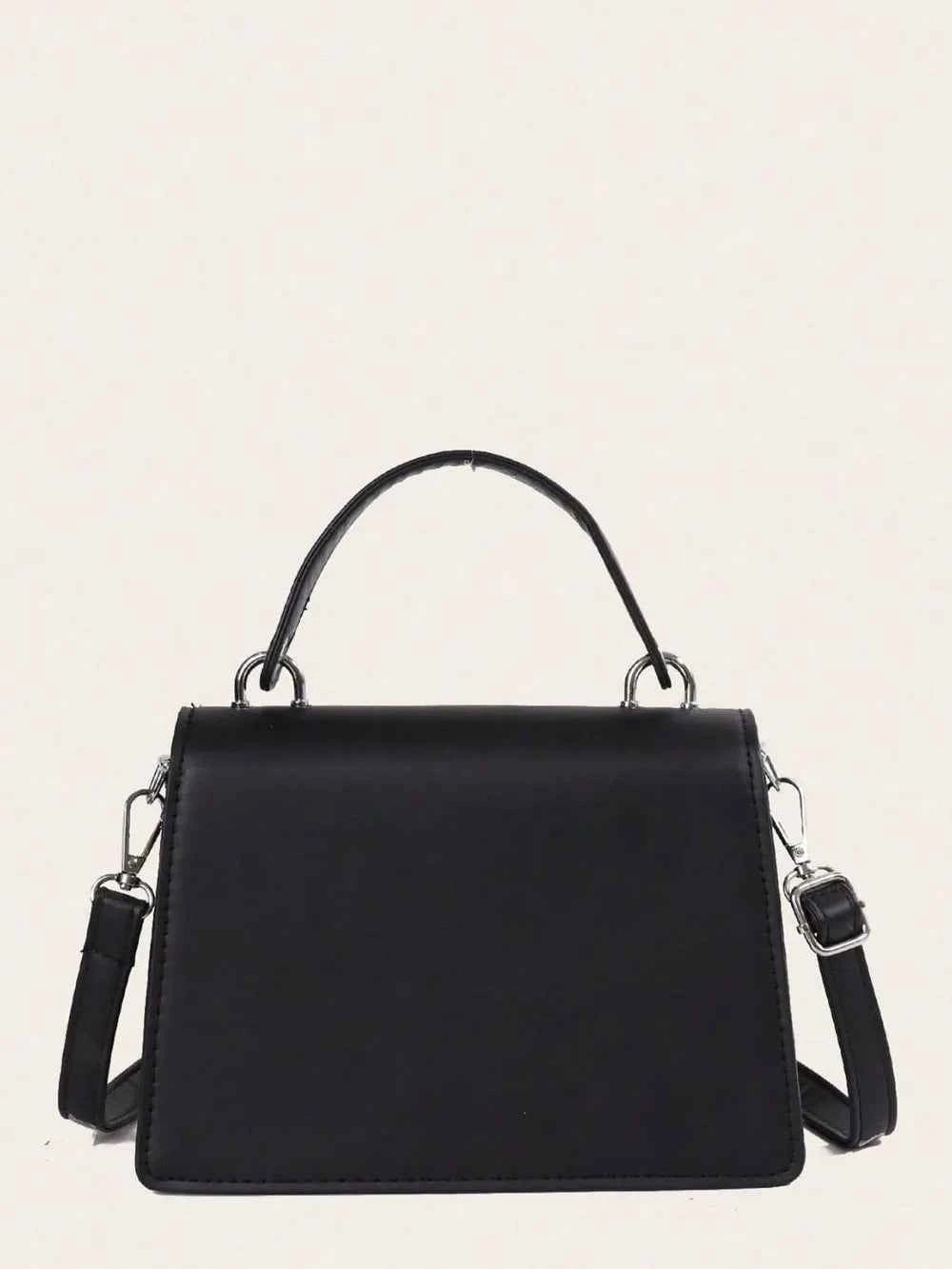 Detachable Shoulder Strap PU Leather Handbag.