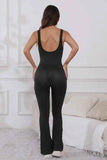 Scoop Neck Wide Strap Active Jumpsuit.