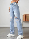 Distressed High Waisted Jeans.