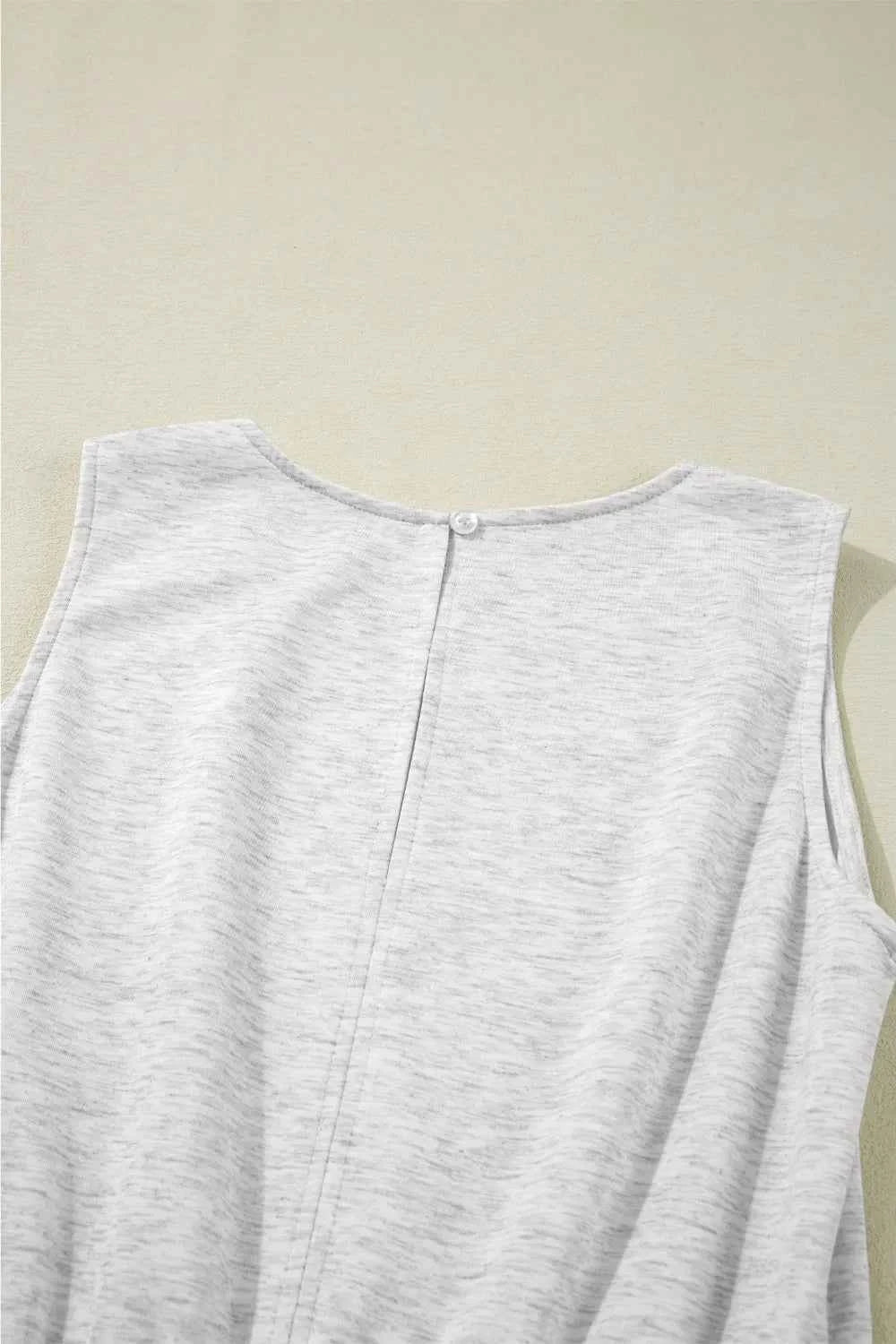 Solid Color High Waist Sleeveless Jumpsuit with Drawstring.