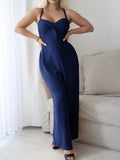 Devine Tie Back Backless Crisscross Jumpsuit.