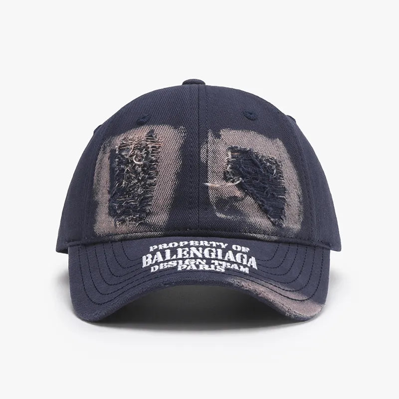 Distressed Cotton Baseball Cap.