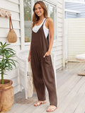 V-Neck Spaghetti Strap Pocketed Jumpsuit.