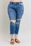 Judy Blue Plus Size Mr Vintage Wash Boyfriend Fit Jeans.