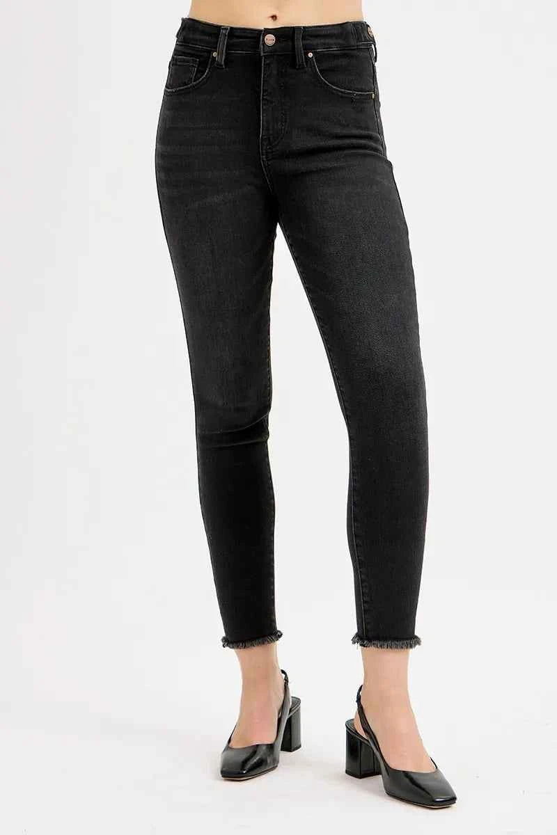 RISEN Full Size Tummy Control High Rise Skinny Jeans.