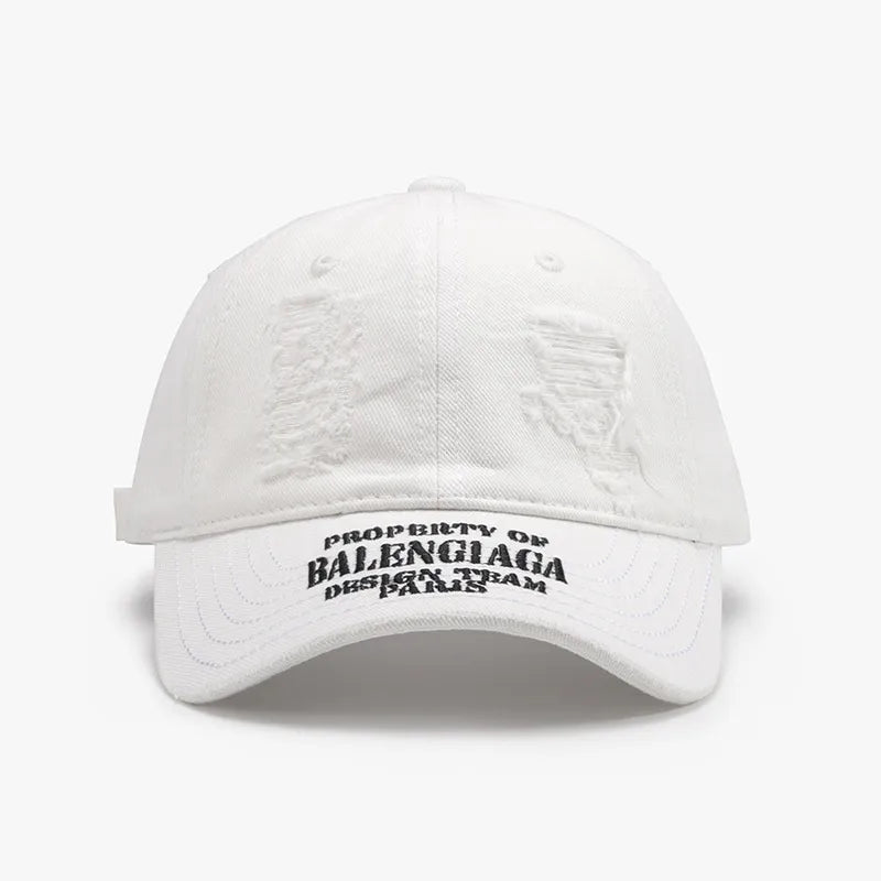 Distressed Cotton Baseball Cap.