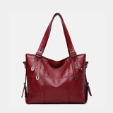 PU Leather Medium Handbag.