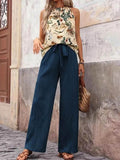 Printed Tank Top and Wide Leg Pants Set for Effortless Style - EBYNN