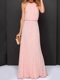 Pleated Sleeveless Maxi Tank Dress.