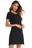 Round Neck Short Sleeve Lounge Dress.