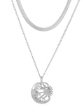 Double Layer Sun Moon Necklace.