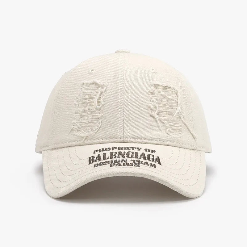 Distressed Cotton Baseball Cap.
