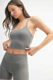 MONO B Venice Cloud Light Crisscross Sports Bra.