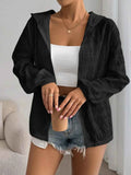 Zip Up Long Sleeve Hooded Jacket.