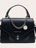 Detachable Shoulder Strap PU Leather Handbag.