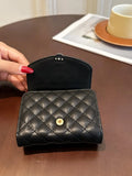 Mini PU Leather Solid Color Wallet.