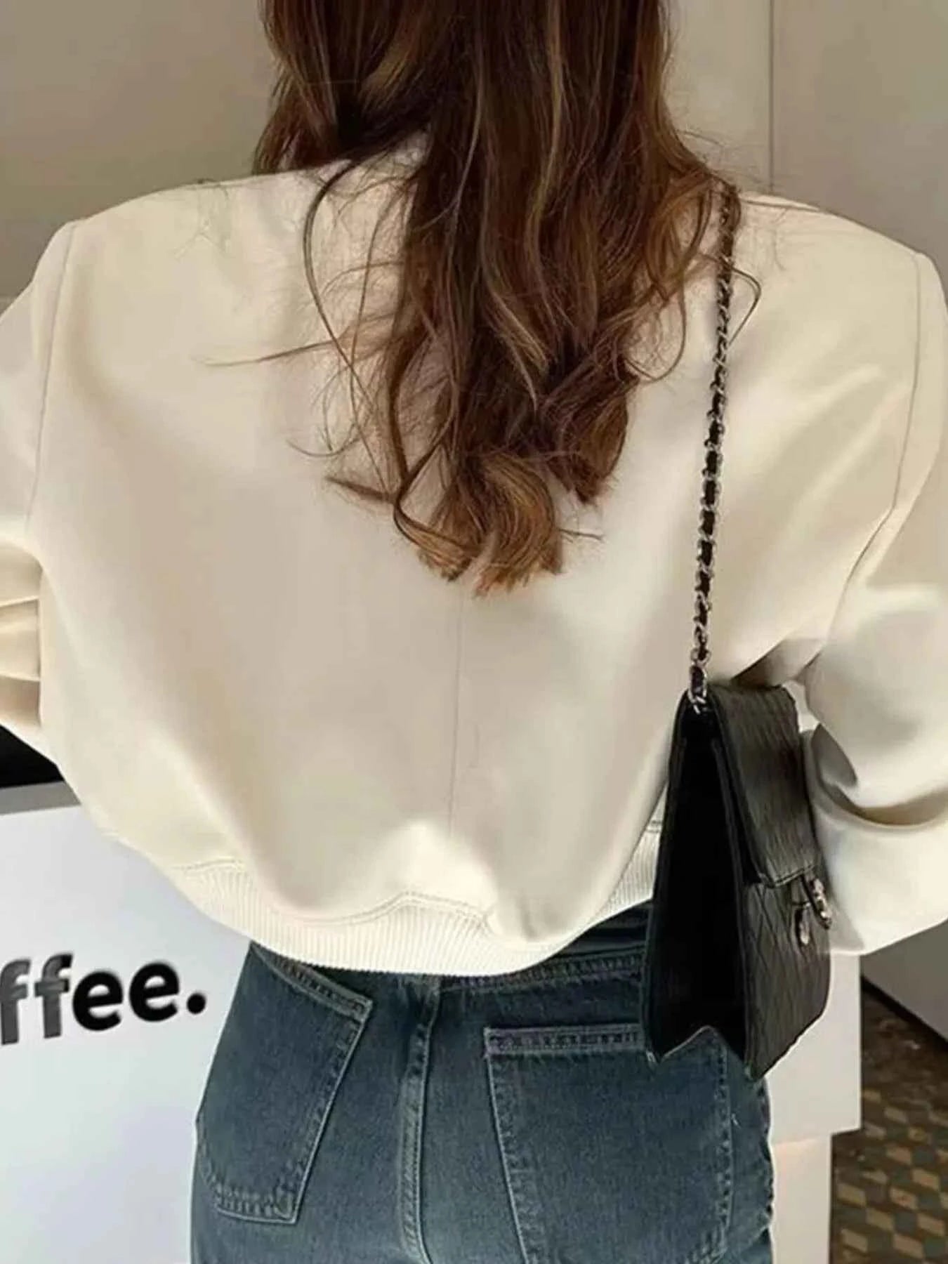 Plus Size Cropped Snap Down Jacket.