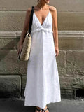 Ruffled V-Neck Maxi Dress.
