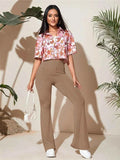 Plus Size High-Waist Flare Active Pants.