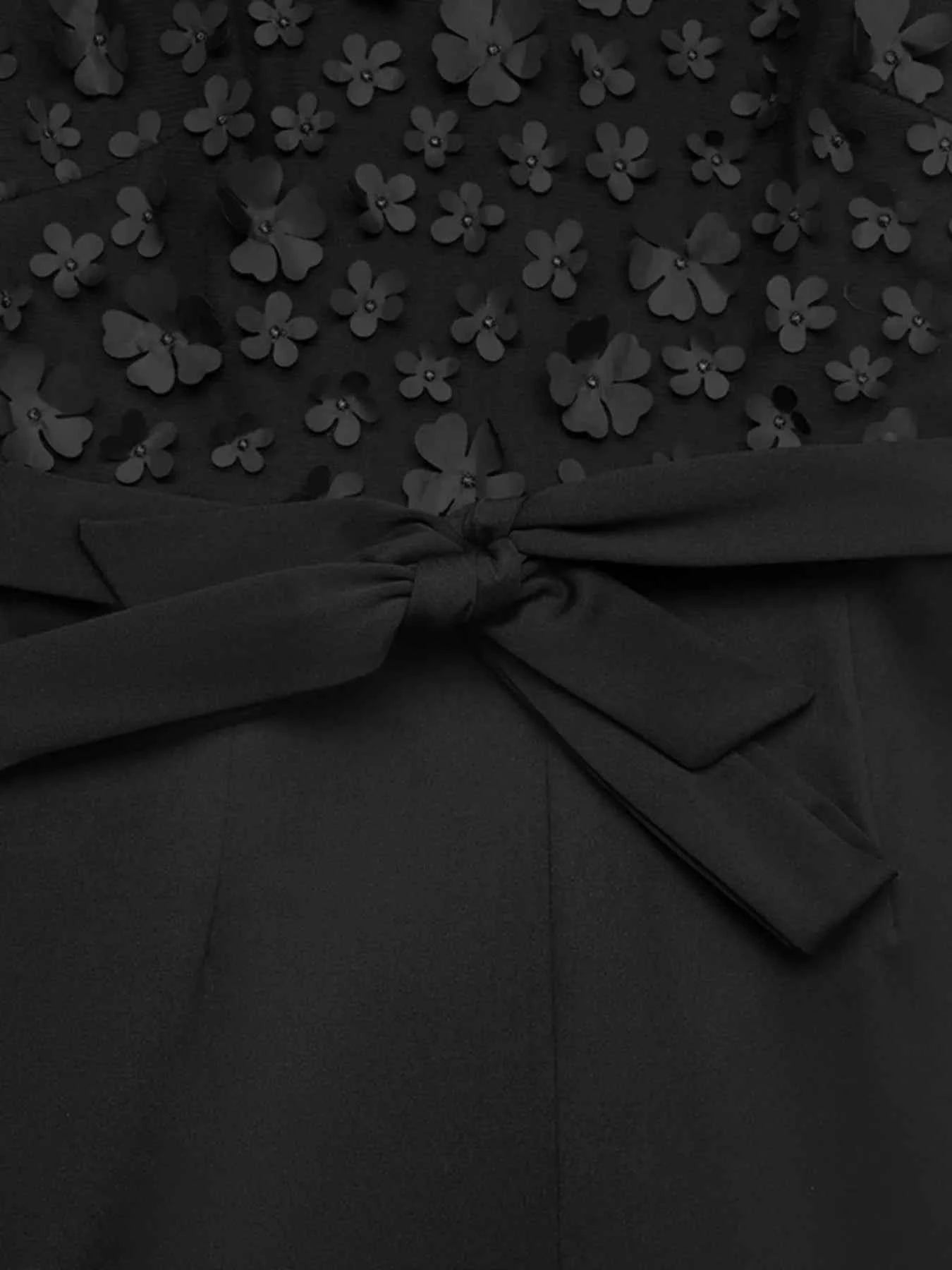 Flower Lace Mesh Sleeveless Wide Leg Jumpsuit.