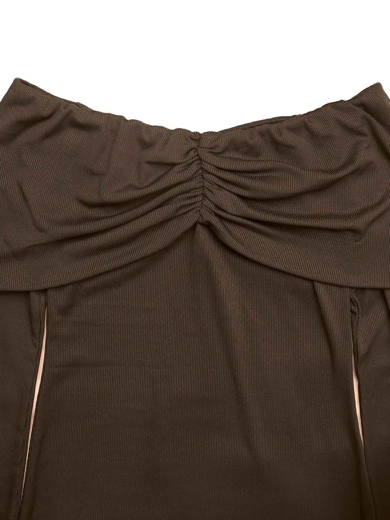 Off-Shoulder Long Sleeve Bodycon Maxi Dress.