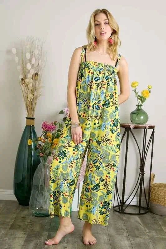 ADORA Elastic Detail Tropical Jumpsuit.