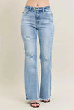 Judy Blue Plus Size High-Waist Flare Jeans with Shield Pockets.