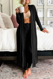 Open Front Long Sleeve Cardigan & Pants Lounge Set.