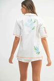 MABLE Embroidered Button Down Shirt and Shorts Set - EBYNN