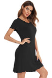 Round Neck Short Sleeve Lounge Dress.