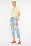 Kancan Mid Rise Distressed Boyfriend Jeans.