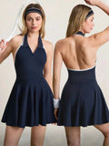 Backless Halter Neck Active Dress.