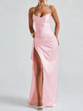 Slit Crisscross Back Maxi Cami Dress.