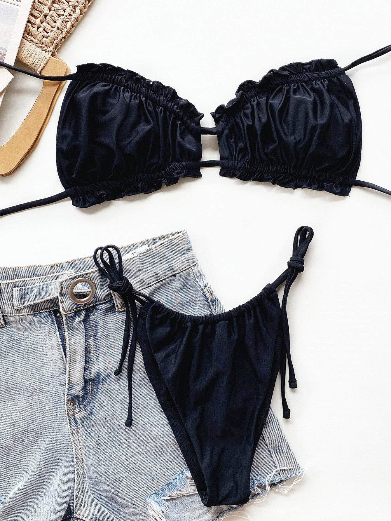 Frill Trill Halter Neck Bikini Set.