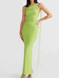 Backless Slit Sleeveless Bodycon Maxi Dress