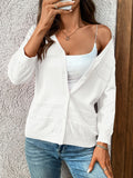 Textured Button-Front Cardigan with 3/4 Sleeves.