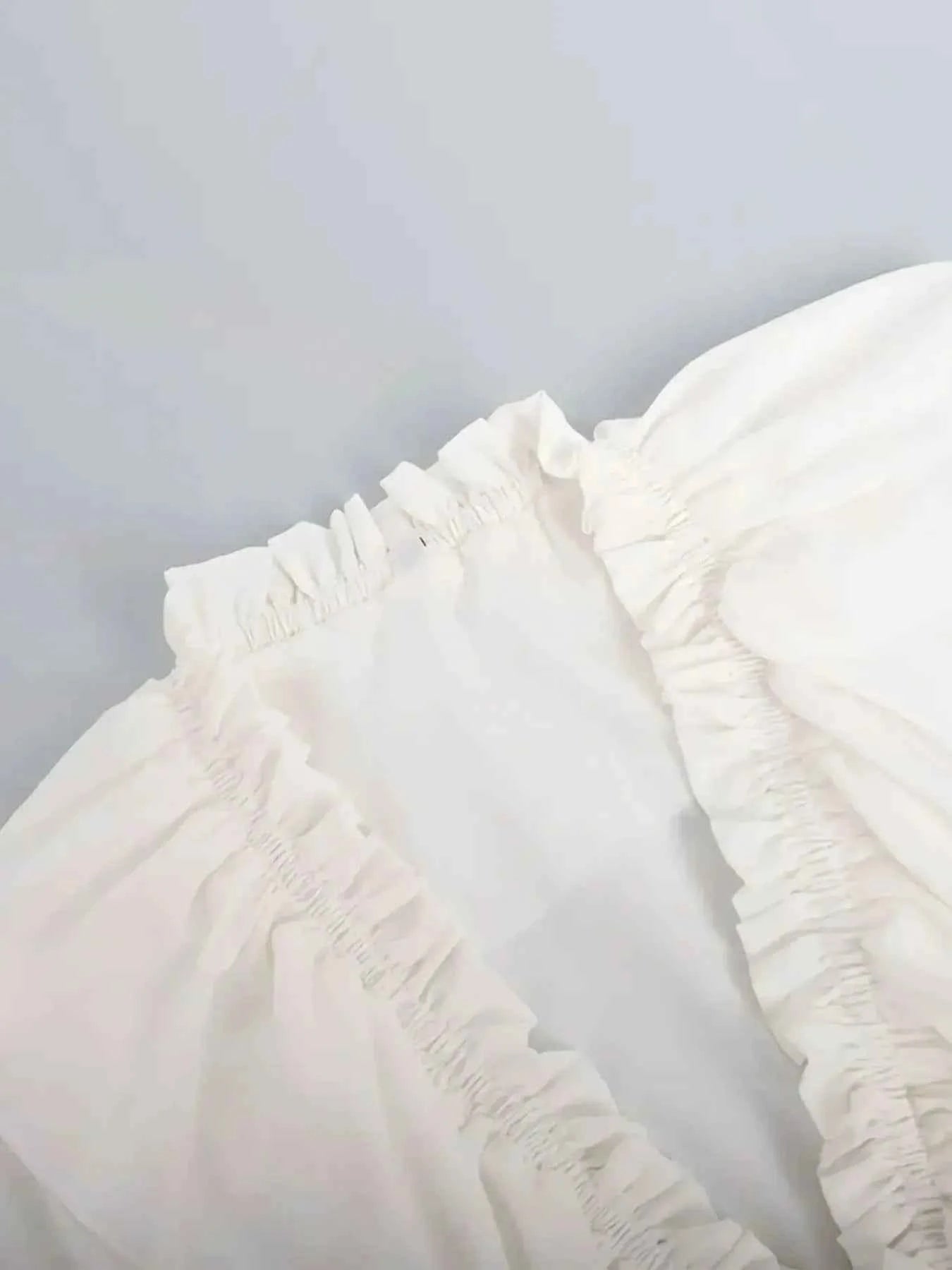 Ruffle Flounce Sleeve Mini Dress.