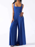 Square Neck Wide Strap Jumpsuit.