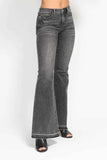 Judy Blue Plus Size Mid Rise Tummy Control Flare Jeans - Gray.