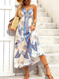 Printed Halter Neck Midi Dress.