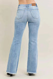 Judy Blue Plus Size High-Waist Flare Jeans with Shield Pockets.