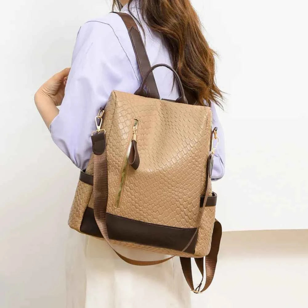 Large PU Leather Backpack Bag.
