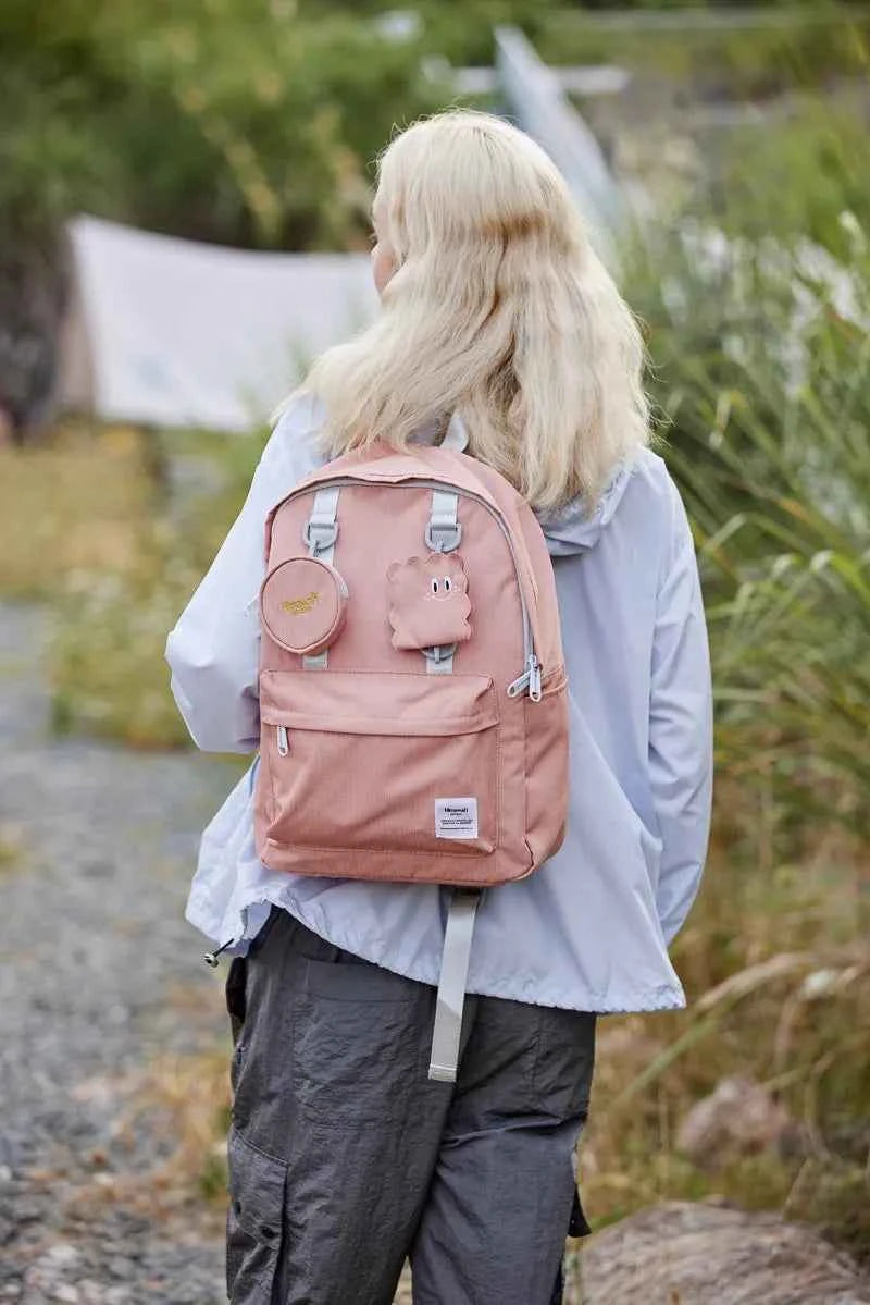 Himawari Waterproof Canvas Backpack with Detachable Coin Purse.