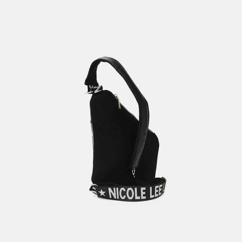 Nicole Lee USA Vegan Leather Leopard & Lip Pattern Crossbody Bag.