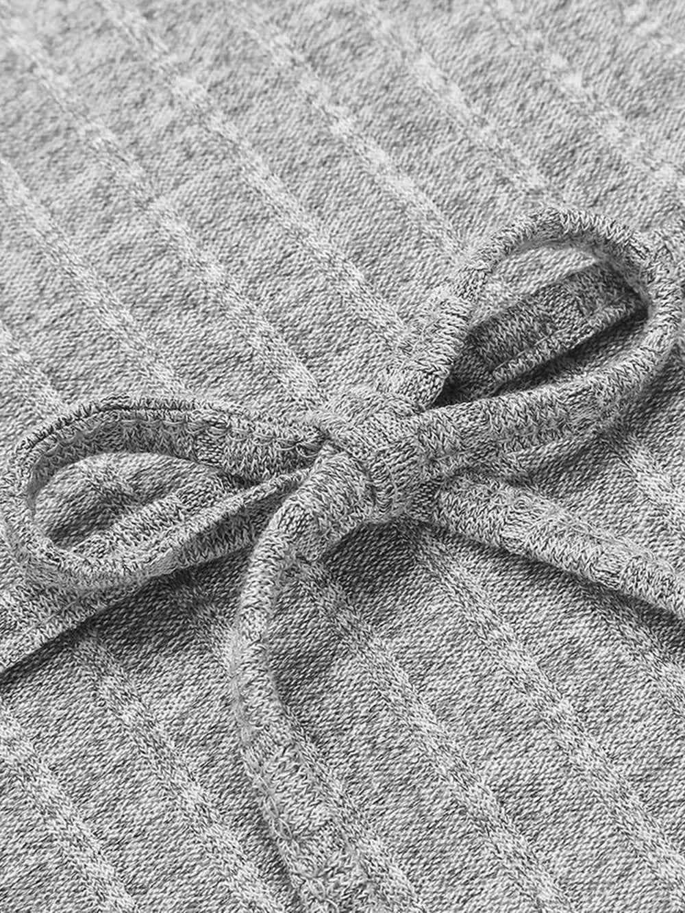 Tied Solid Lounge Nightgown with Pockets.