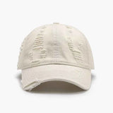 Distressed Adjustable Cotton Baseball Cap.