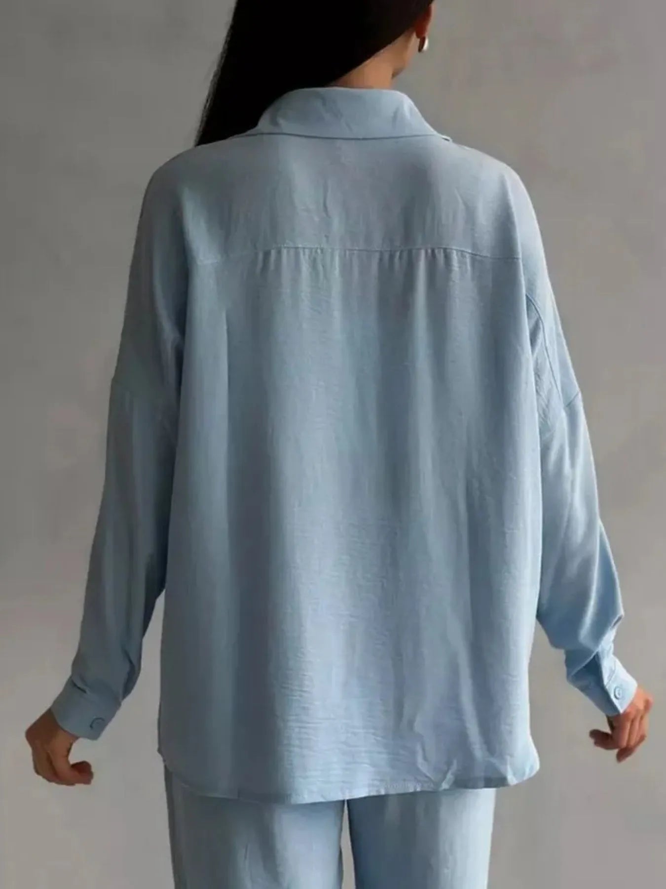 Button Up Long Sleeve Shirt and Pants Set.